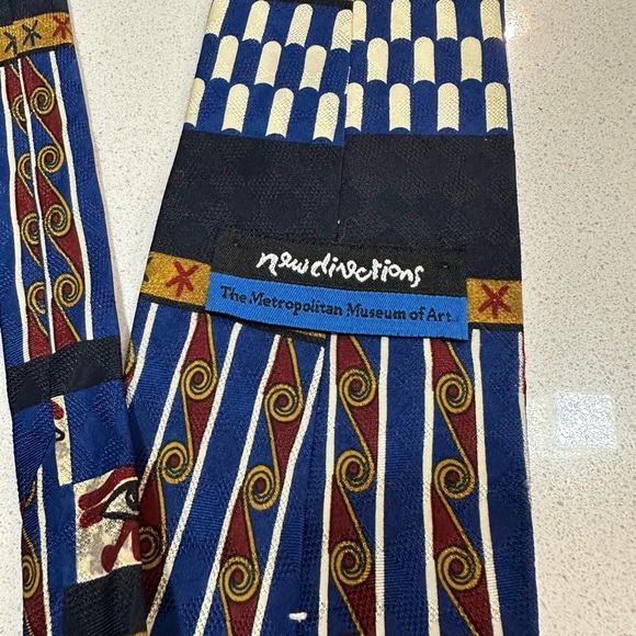 Vintage metropolitan museum “The Met” ancient Egyptian nostalgia art silk tie - Picture 10 of 12